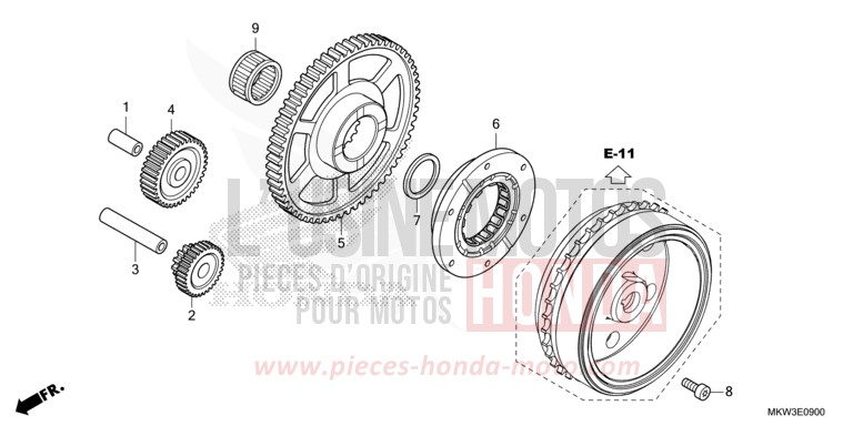 EMBRAYAGE DE DEMARRAGE von NC750X DCT MAT BALLISTIC BLACK METALLIC (NHA86) von 2021
